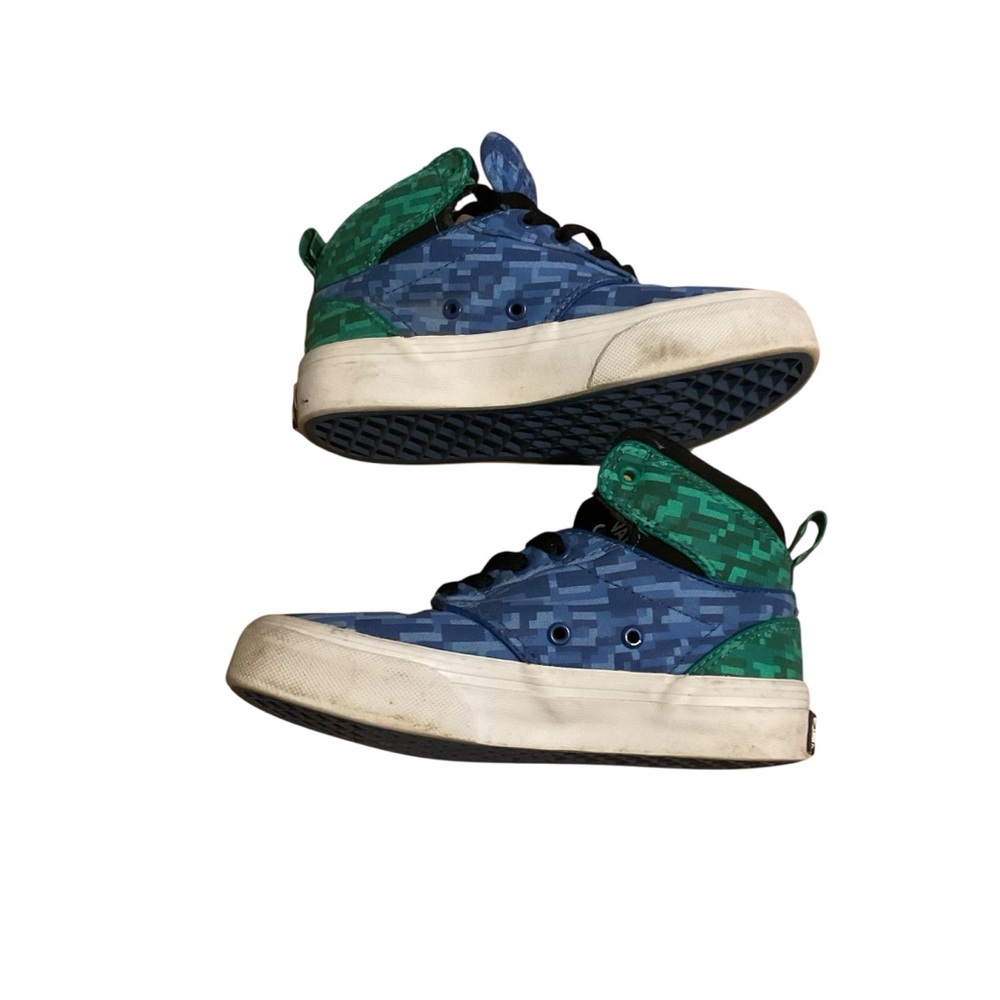 Vans Blue and Green High-Top Sneakers Sporty Design